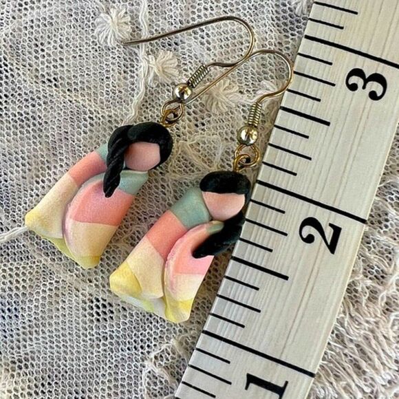 Artisan Clay Native Maiden Earrings - Picture 8 of 9